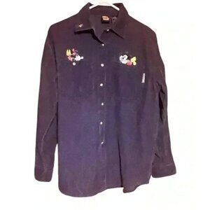 Disney Mickey Unlimited Corduroy Button-Up Shirt With Embroidered Mickey Mouse G